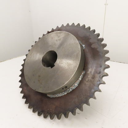 80A45 45-Tooth A-Plate Roller Chain Tension Slip Sprocket 2.5" Bore 1" Pitch