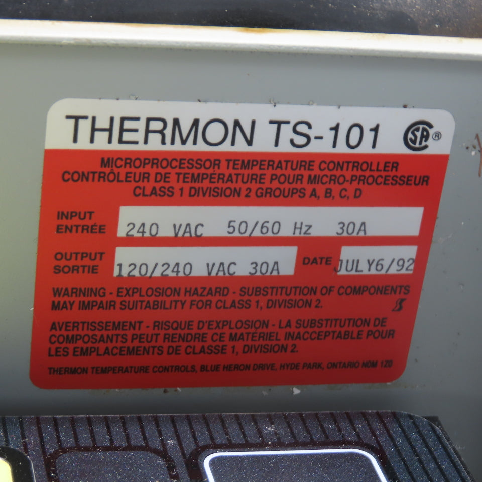 Thermon TS-101 Heat Tracing Control & Monitoring System Temp. Controller 120VAC