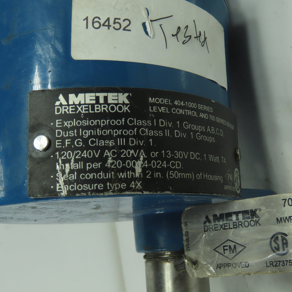 Ametek Drexelbrook 705-0002-005 Level Control And Sensor VeriGap 404-1000