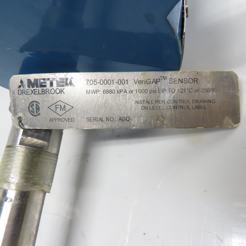 Ametek Drexelbrook 705-0001-001 Level Control Sensor VeriGAP 404-1000 24" Probe
