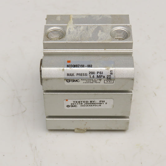 SMC NCDQ8BZ150-062 1-1/2" Bore 5/8" Stroke Double Acting Air Cylinder