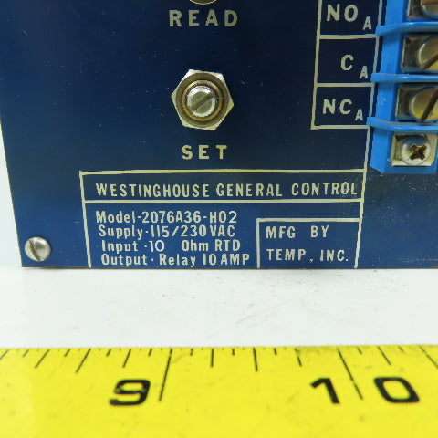Westinghouse 2076A36-H02 Temperature Transmitter Monitor 115/230VAC 200° C