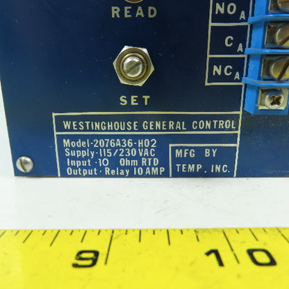 Westinghouse 2076A36-H02 Temperature Transmitter Monitor 115/230VAC 200° C