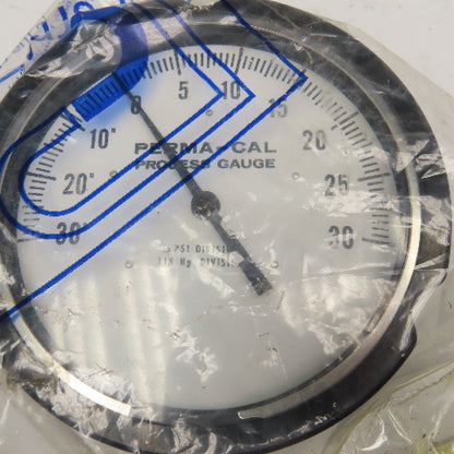 Perma-Cal 121TID27A23-N 0- (+/-) 30" Hg Process Gauge 5" Bottom Ported 1/2" NPT