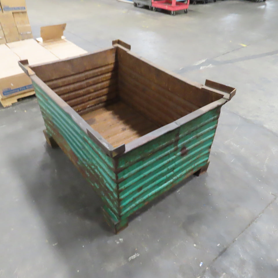 48" x 32" x 24" ID Heavy Duty Steel Stackable Bulk Container Tub Bin 150 Gallon