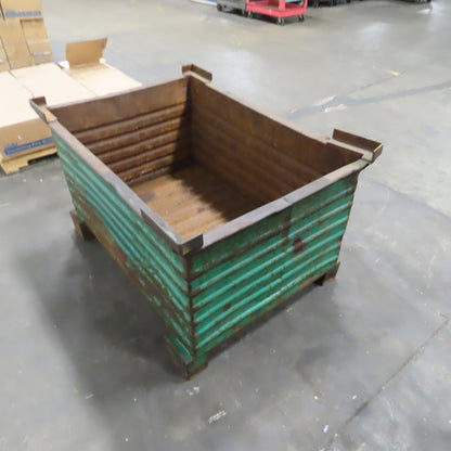 48" x 32" x 24" ID Heavy Duty Steel Stackable Bulk Container Tub Bin 150 Gallon