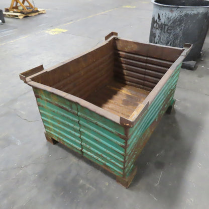 48" x 32" x 24" ID Heavy Duty Steel Stackable Bulk Container Tub Bin 150 Gallon