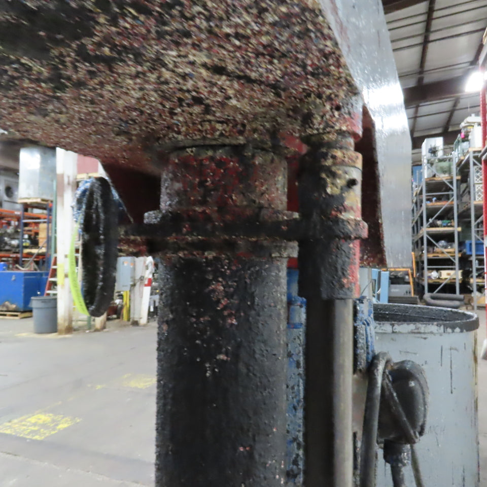Schold Style Vertical Post Mounted Mixer Disperser W/ Hydraulic Lift & 2 Tubs