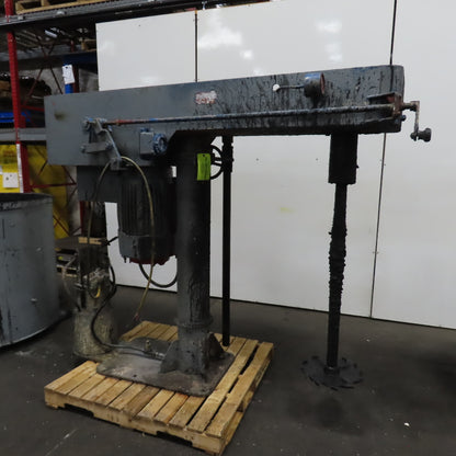 Schold Style Vertical Post Mounted Mixer Disperser W/ Hydraulic Lift & 2 Tubs