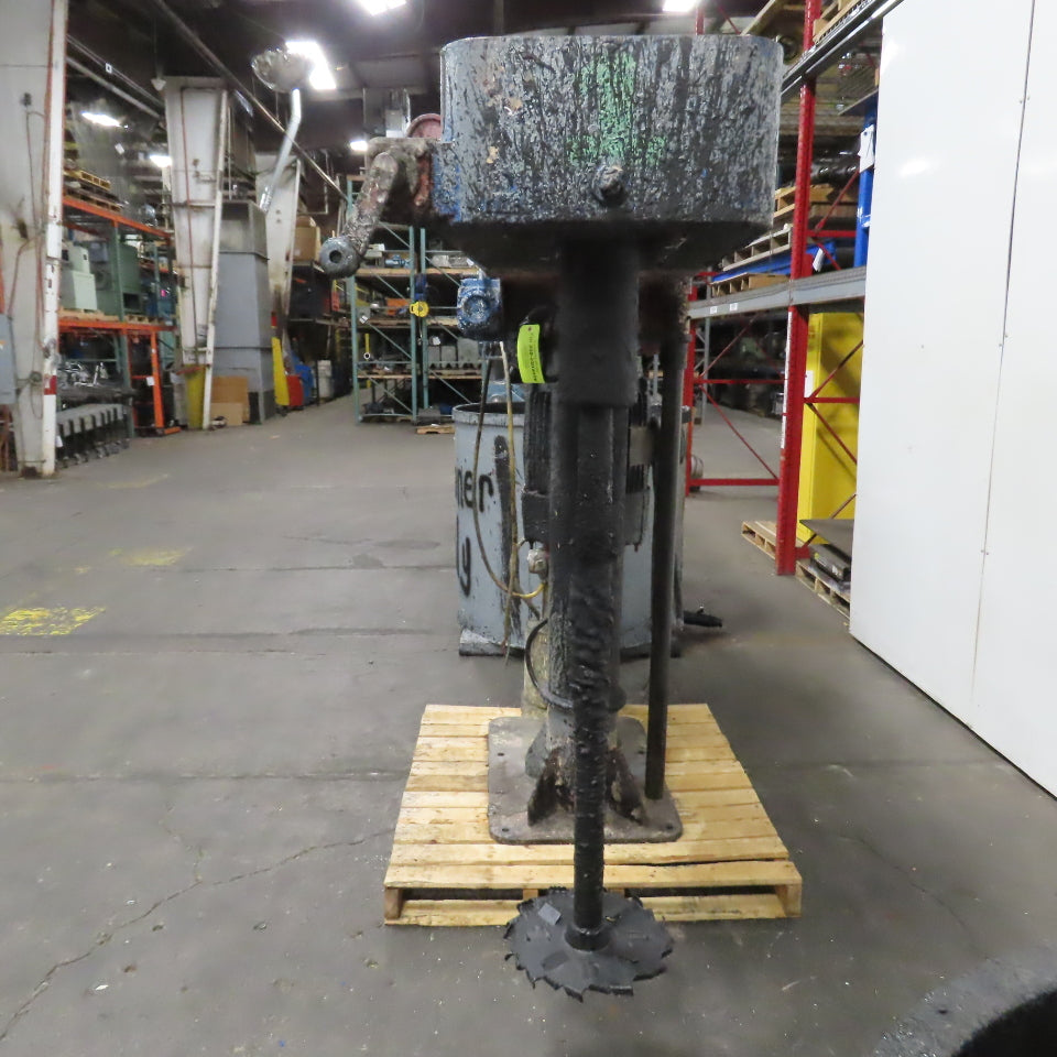 Schold Style Vertical Post Mounted Mixer Disperser W/ Hydraulic Lift & 2 Tubs