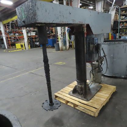 Schold Style Vertical Post Mounted Mixer Disperser W/ Hydraulic Lift & 2 Tubs