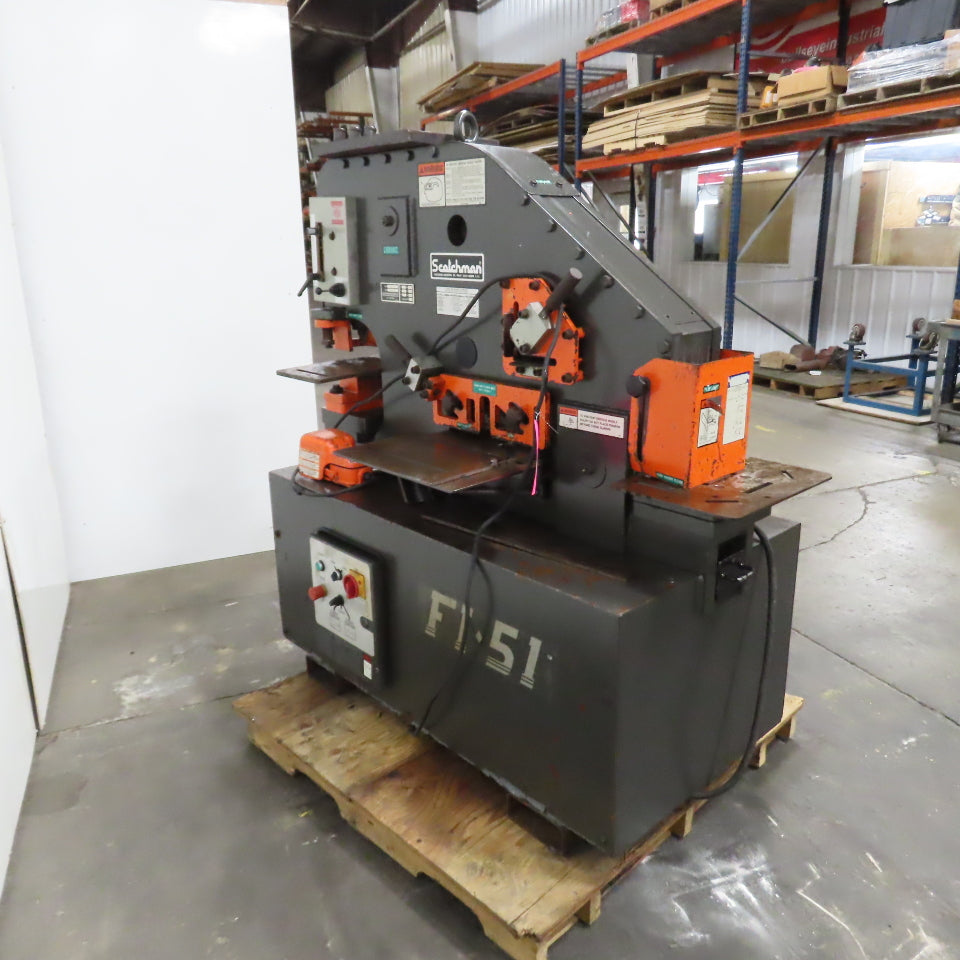 Scotchman F15109-14M 51 Ton Hydraulic Iron Worker Punch-Brake-Shear 5HP 3PH 460V