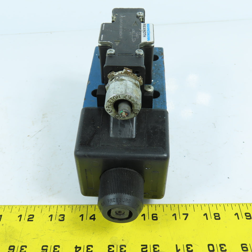 Mannesmann Rexroth 3WE10B40/CW110N9DA/V 120V Hydraulic Directional Valve