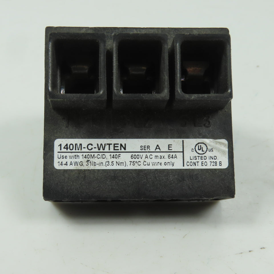 Allen Bradley 140M-C-WTEN Ser A Compact Bus Bar Feeder Terminal 600VAC 64A