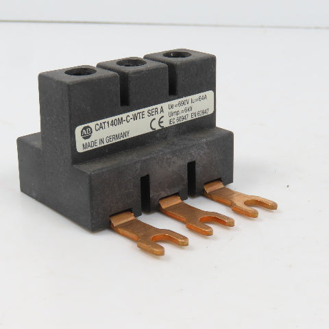 Allen Bradley 140M-C-WTE Ser A Compact Bus Bar Feeder Terminal 600VAC 64A