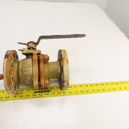 Kace 2-300 WCB 2" Flanged Cast Iron Manual Ball Valve 6-1/2" OD 8-3/8" OAL