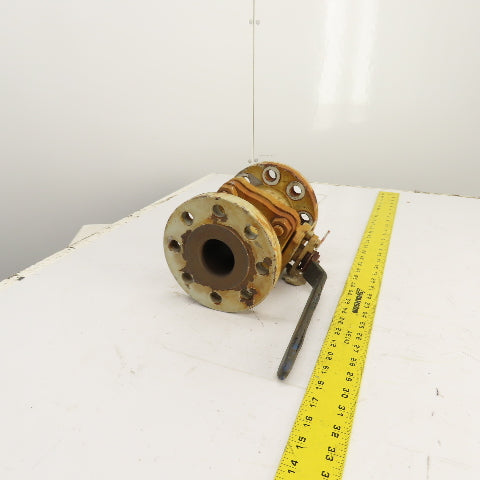 Kace 2-300 WCB 2" Flanged Cast Iron Manual Ball Valve 6-1/2" OD 8-3/8" OAL