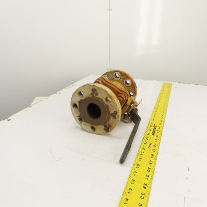 Kace 2-300 WCB 2" Flanged Cast Iron Manual Ball Valve 6-1/2" OD 8-3/8" OAL