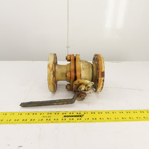 Kace 2-300 WCB 2" Flanged Cast Iron Manual Ball Valve 6-1/2" OD 8-3/8" OAL