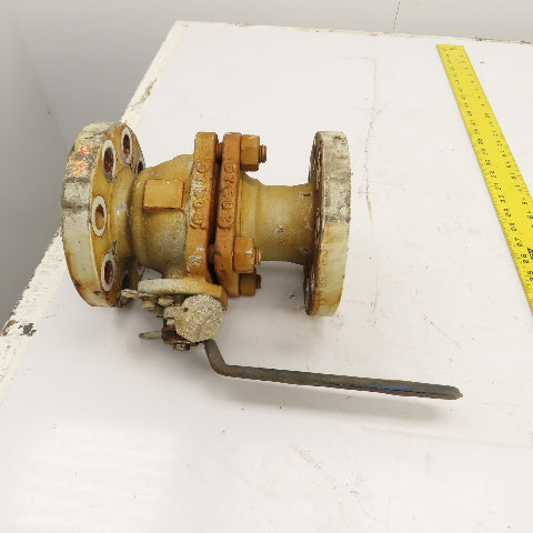 Kace 2-300 WCB 2" Flanged Cast Iron Manual Ball Valve 6-1/2" OD 8-3/8" OAL