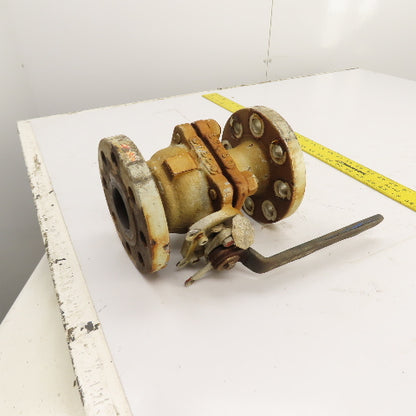 Kace 2-300 WCB 2" Flanged Cast Iron Manual Ball Valve 6-1/2" OD 8-3/8" OAL