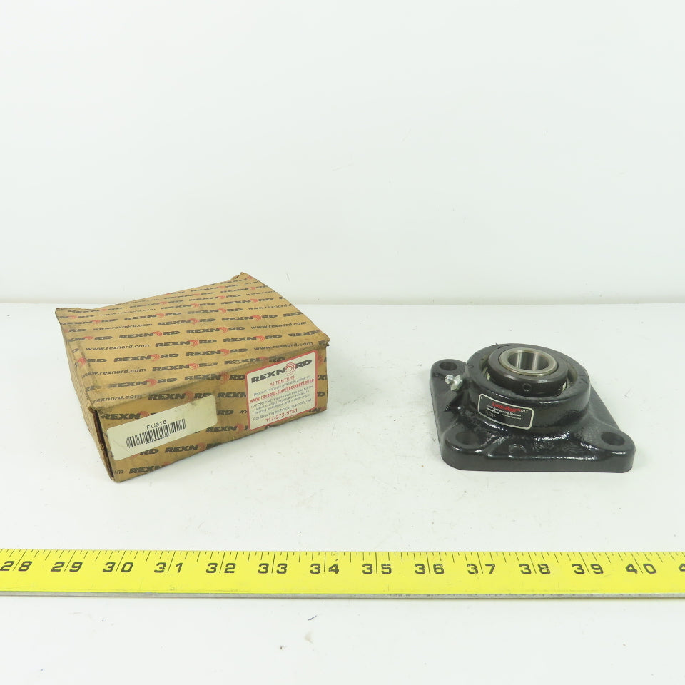 Link Belt Rexnord FU316 4-Bolt Flange Mount Ball Bearing 1" Bore