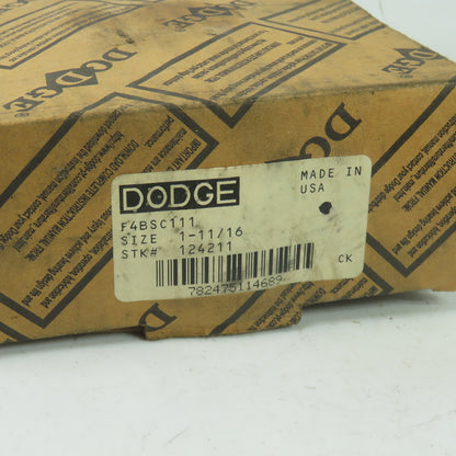 Dodge F4BSC111 4-Bolt Flange Mount Ball Bearing 1-11/16" Bore