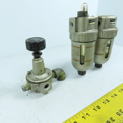 SMC NAR210 NAL200 NAF200 Compressed Air Filter Regulator & Lubricator FRL 1/4"L3