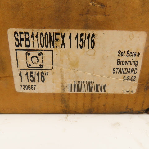 Browning SFB1100NEX 1-15/16 1-15/16" Bore 4 Bolt Flange Mount Bearing Unit
