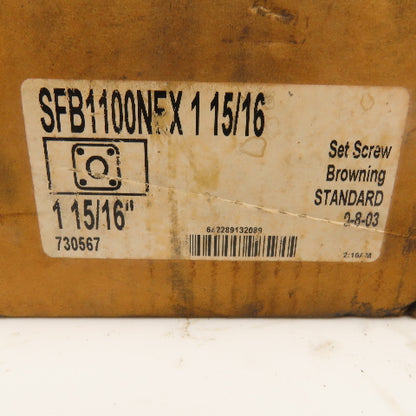 Browning SFB1100NEX 1-15/16 1-15/16" Bore 4 Bolt Flange Mount Bearing Unit