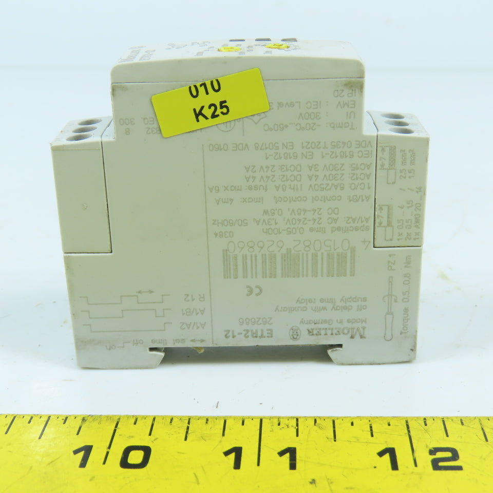Moeller ETR2-12 262686 Timing Relay 0.05-100H 24-240VAC 24-48VDC