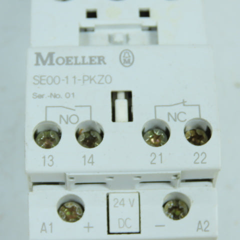 Moeller SE00-11-PKZ0 Motor Starter 24VDC Coil W/ PKZM0-4 2.5-4.0A