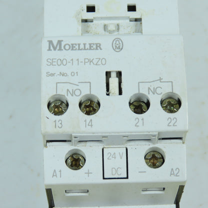 Moeller SE00-11-PKZ0 Motor Starter 24VDC Coil W/ PKZM0-1 0.63-1.0A