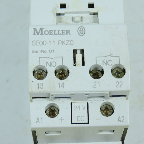Moeller SE00-11-PKZ0 Motor Starter 24VDC Coil W/ PKZM0-1 0.63-1.0A