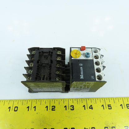 Moeller DILEM-10-G IEC Power Contactor 24VDC Coil 5HP W/ZE-0.6 Overload 0.4-0.6A