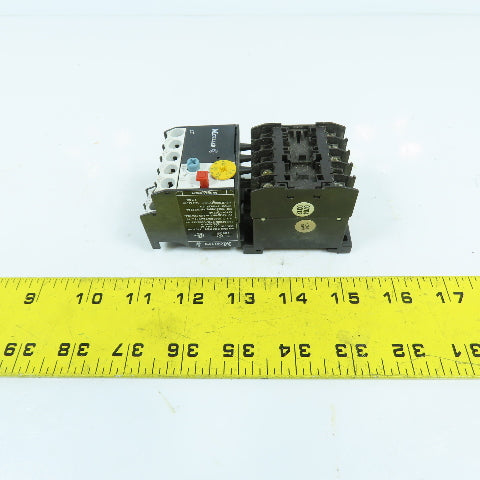 Moeller DILEM-10-G IEC Power Contactor 24VDC Coil 5HP W/ZE-0.6 Overload 0.4-0.6A