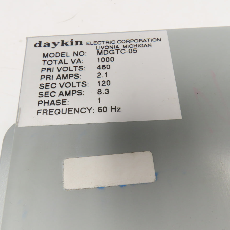Daykin MDGTC-05 480V Primary 1Ph 120V Secondary Transformer Disconnect 1000VA
