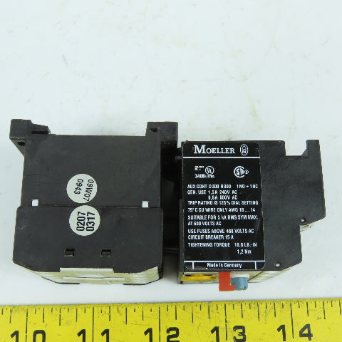 Moeller DILEM-10-G IEC Power Contactor 24VDC Coil 5HP W/ZE-1.0 Overload 0.6-1.0A