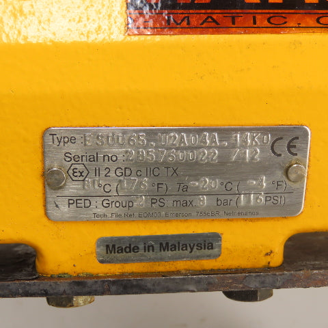 El-O-Matic ES0065.U2A04A.14K0 Pneumatic Valve Actuator 116PSI W/Beacon Indicator