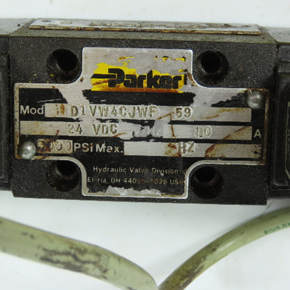 Parker D1VW4CJWF 59 Hydraulic Solenoid Directional Valve 24VDCC 3000PSI