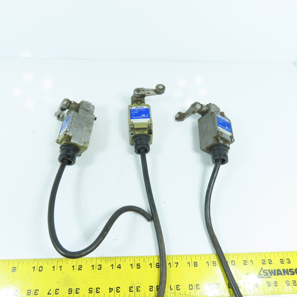 Yamatake Honeywell 1LS1-J 10A Roller Arm Plunger Limit Switch 250VAC Lot Of 3