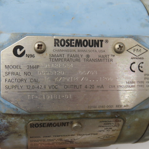 Rosemount 3144P D1A2F5B4 Temperature Transmitter 12-42.4VDC 0-1200°F