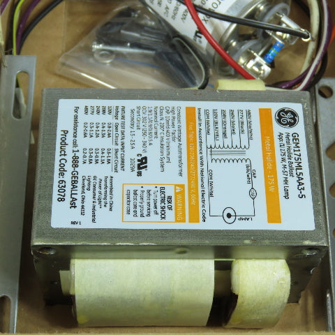 GE GEM175ML5AA3-5 63078 175W Metal Halide Ballast M-57 Lamp 120-480V NEW