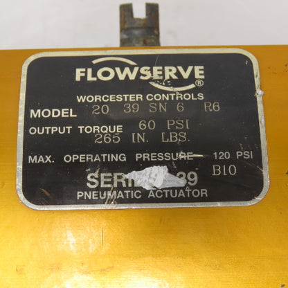 Flowserve 2039SN6R6 Pneumatic Actuator 120PSI 265IN LBS Series 39