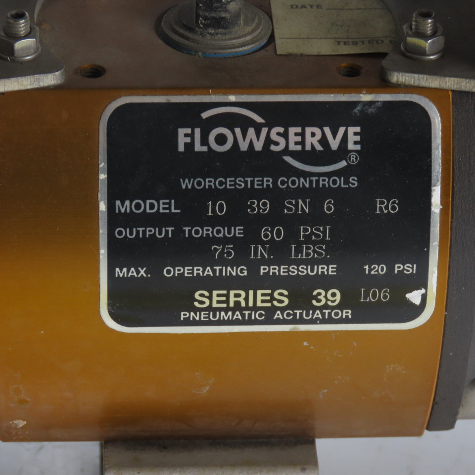 Flowserve 1039SN6R6 Pneumatic Actuator 120PSI 75IN LBS W/ Beacon Indicator