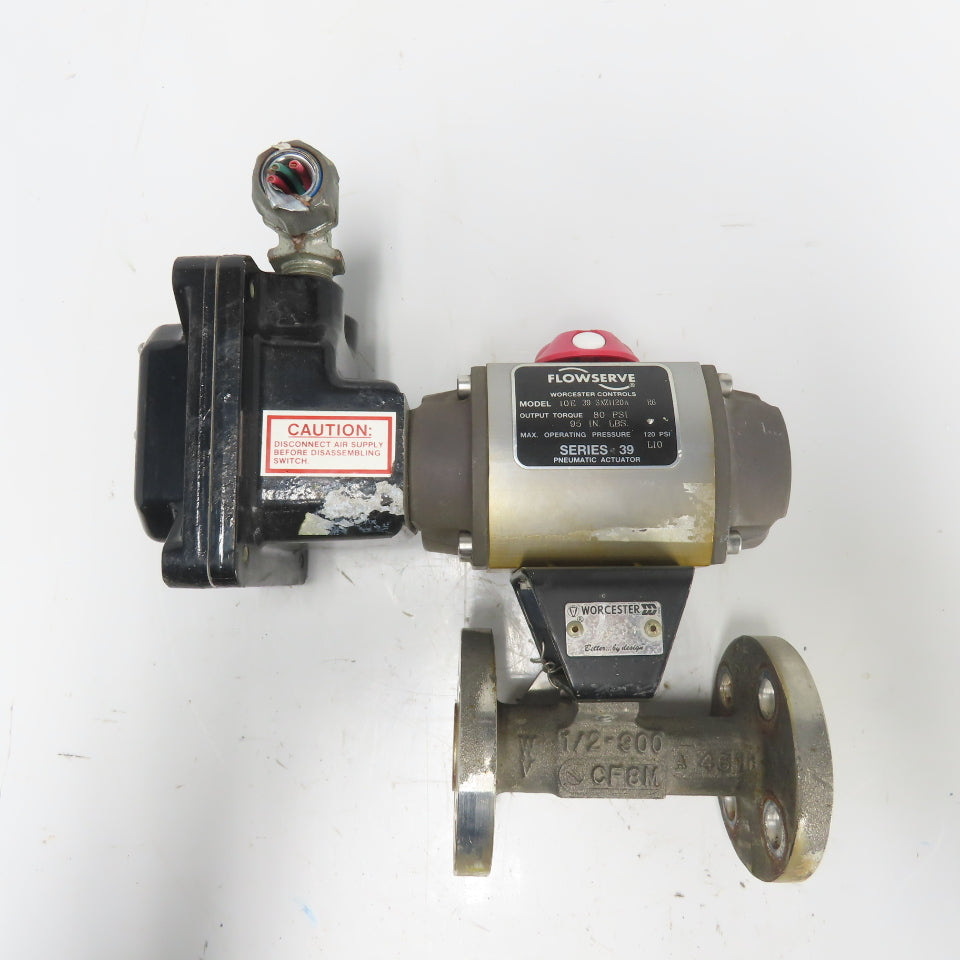 Flowserve 10E39SXZ1120A Ball Valve Pneumatic Actuator 120PSI 96IN LBS W/ Sensor