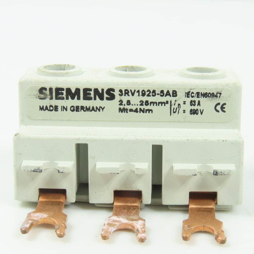 Siemens 3RV1925-5AB 3-Phase Busbar Supply Terminal For Size S0 Lot Of 2