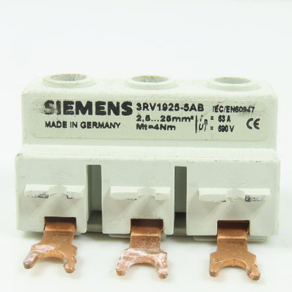 Siemens 3RV1925-5AB 3-Phase Busbar Supply Terminal For Size S0 Lot Of 2