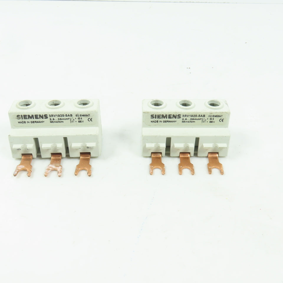 Siemens 3RV1925-5AB 3-Phase Busbar Supply Terminal For Size S0 Lot Of 2