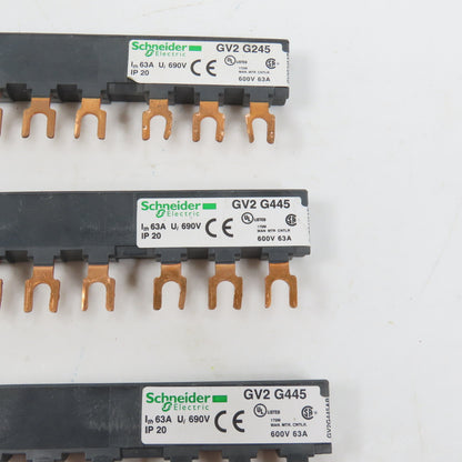 Schneider GV2G445 GV2G245 3-Phase Copper Comb Busbar 63A 690V Lot Of 3